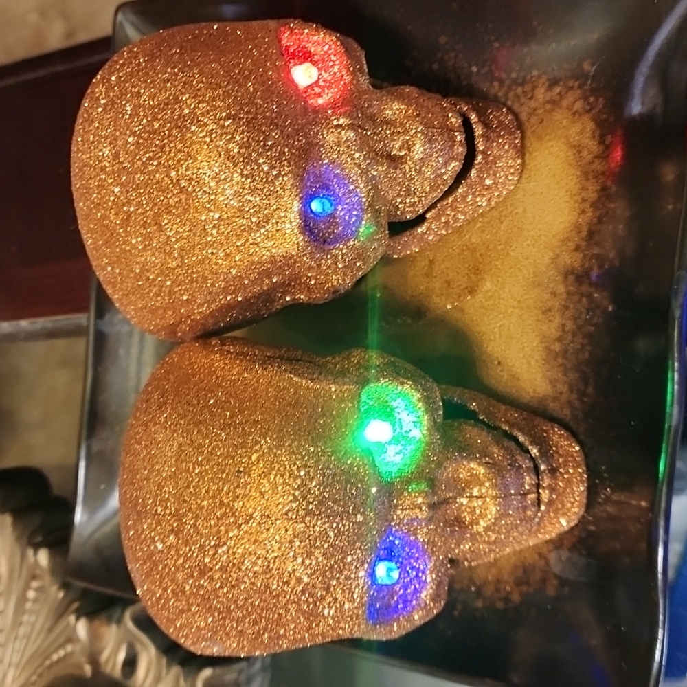 Halloween lighted small decor and lighted necklace  ghosts and skulls